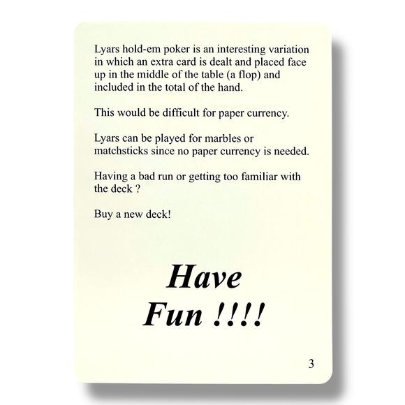 Mac’s Lyar’s Poker Card Game – Complete Bluffing Deck with Rules - Picture 3 of 6
